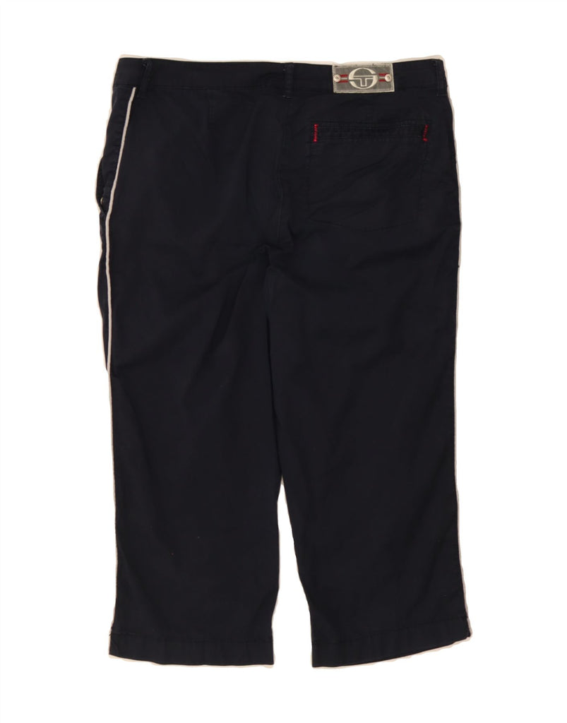 SERGIO TACCHINI Womens Capri Trousers US 12 Large W33 L20 Navy Blue Cotton Vintage Sergio Tacchini and Second-Hand Sergio Tacchini from Messina Hembry 