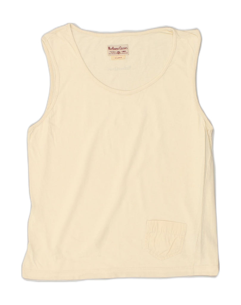 MARLBORO CLASSICS Womens Slim Vest Top UK 18 XL Beige Cotton | Vintage Marlboro Classics | Thrift | Second-Hand Marlboro Classics | Used Clothing | Messina Hembry 