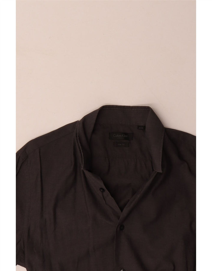 CALVIN KLEIN Mens Slim Fit Shirt Size 41 16 Large Grey