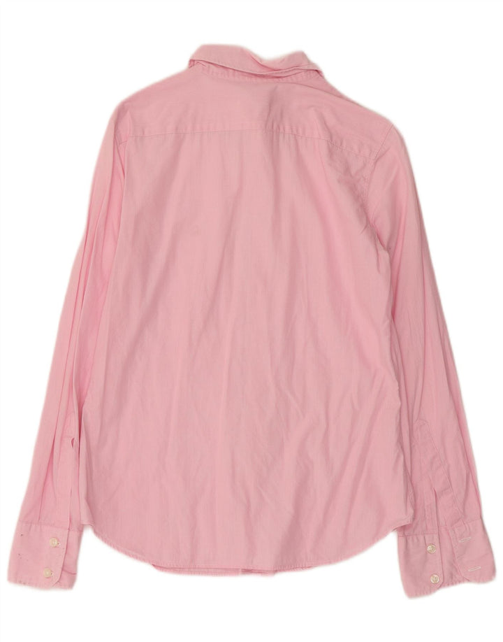 Benetton Womens Shirt UK 12 Medium Pink Pinstripe