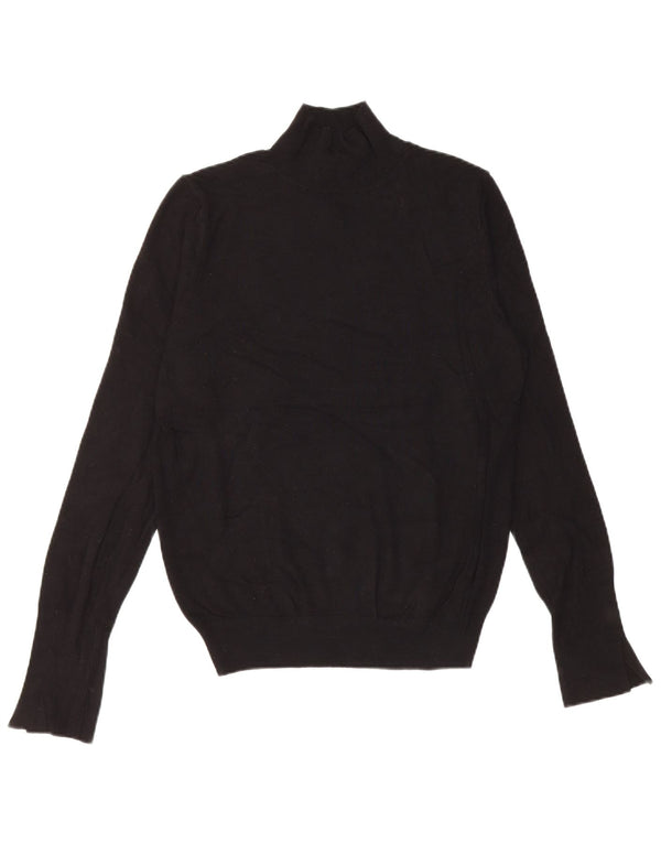 Zara Womens Turtle Neck Jumper Sweater UK 14 Large Black Viscose