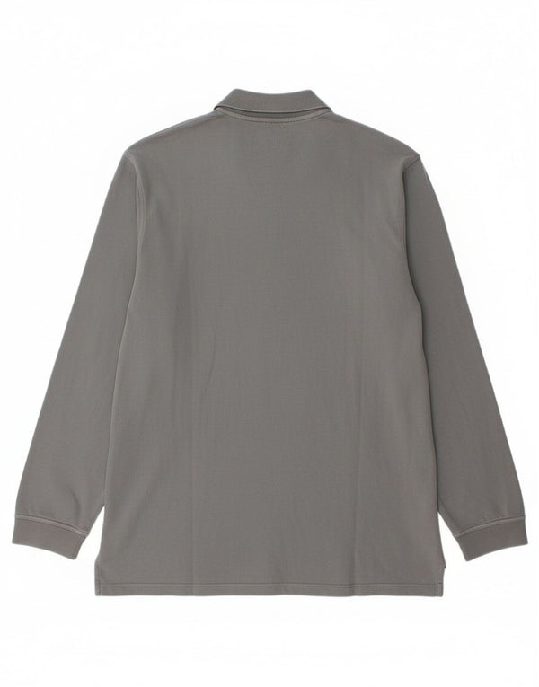 Timberland Mens Long Sleeve Polo Shirt Large Grey Cotton