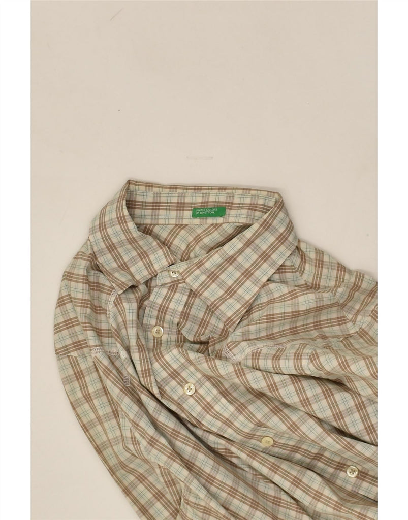 BENETTON Mens Shirt Medium Green Check | Vintage Benetton | Thrift | Second-Hand Benetton | Used Clothing | Messina Hembry 