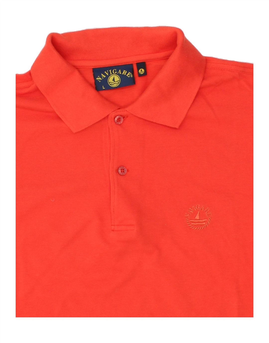 NAVIGARE Mens Polo Shirt Large Red Cotton Vintage Navigare and Second-Hand Navigare from Messina Hembry 