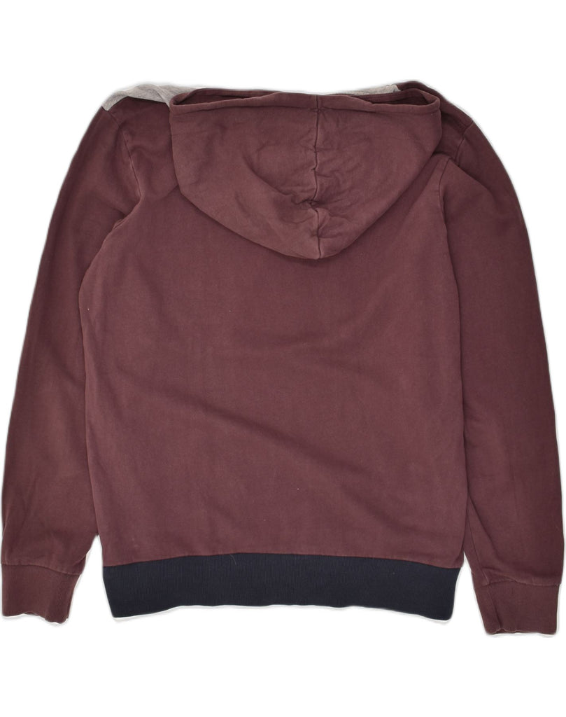 JACK & JONES Mens Hoodie Jumper XL Maroon Colourblock Cotton | Vintage Jack & Jones | Thrift | Second-Hand Jack & Jones | Used Clothing | Messina Hembry 