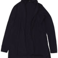 ZARA Womens Longline Open Cardigan Sweater UK 12 Medium Navy Blue
