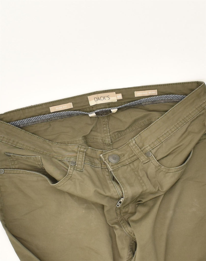 DACK'S Mens Slim Fit Casual Trousers IT 48 Medium W30 L32 Khaki Cotton | Vintage Dack's | Thrift | Second-Hand Dack's | Used Clothing | Messina Hembry 