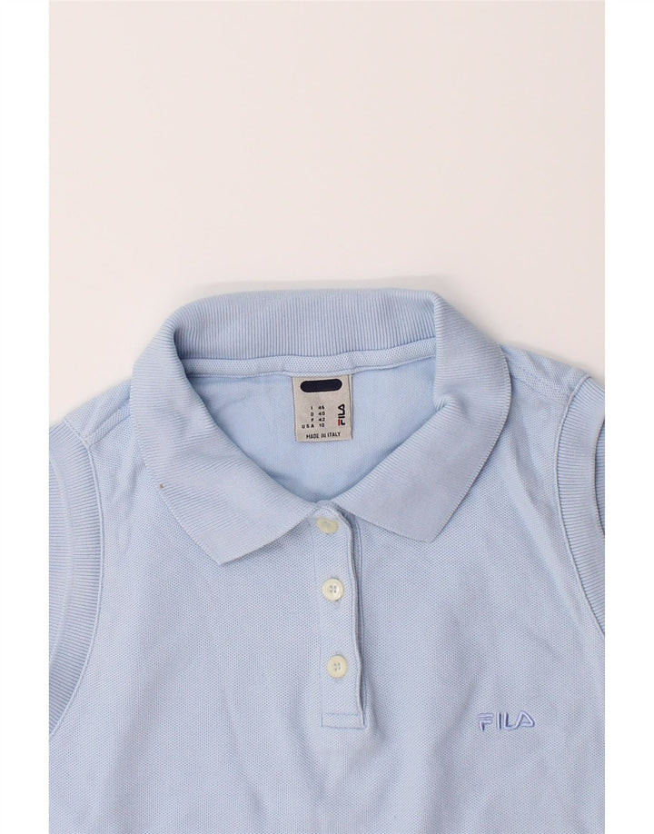 FILA Womens Sleeveless Polo Shirt IT 46 Large Blue Cotton Vintage Fila and Second-Hand Fila from Messina Hembry 