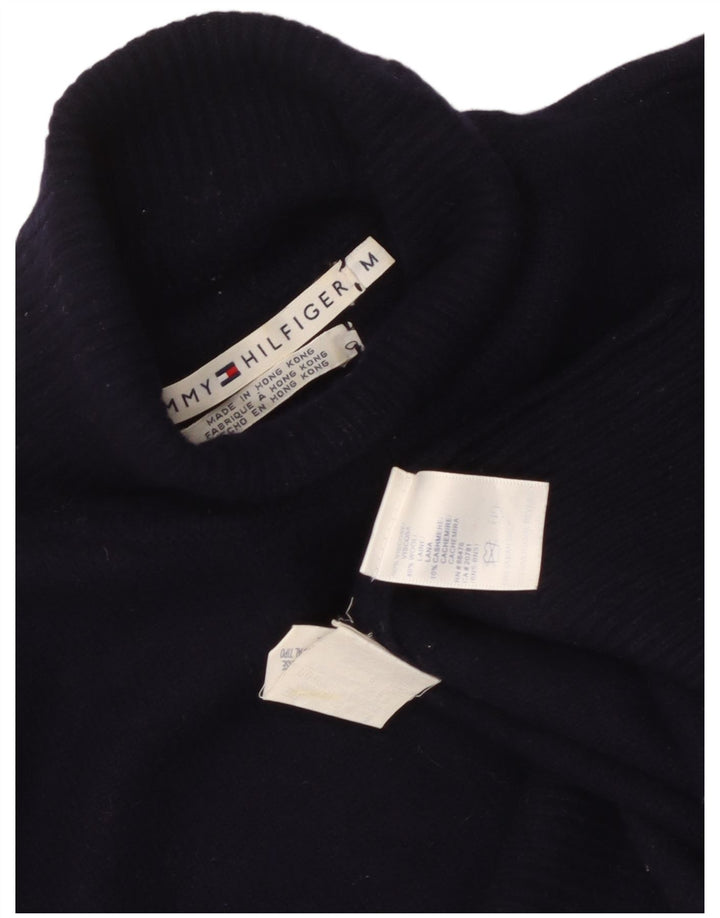 Tommy Hilfiger Womens Roll Neck Jumper Sweater UK 12 Medium Navy Blue