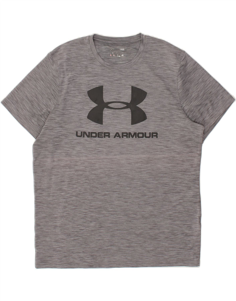 UNDER ARMOUR Mens Graphic T-Shirt Top Large Grey Flecked | Vintage Under Armour | Thrift | Second-Hand Under Armour | Used Clothing | Messina Hembry 