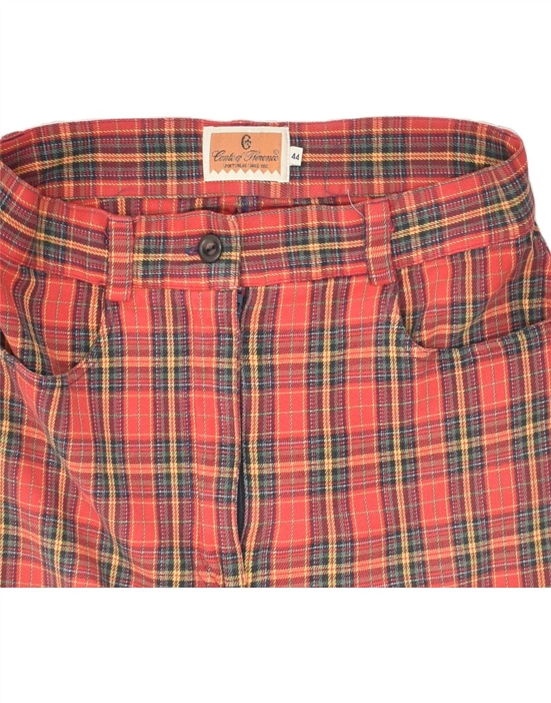 CONTE OF FLORENCE Womens Pencil Skirt IT 44 Medium W28 Red Check Cotton | Vintage Conte of Florence | Thrift | Second-Hand Conte of Florence | Used Clothing | Messina Hembry 