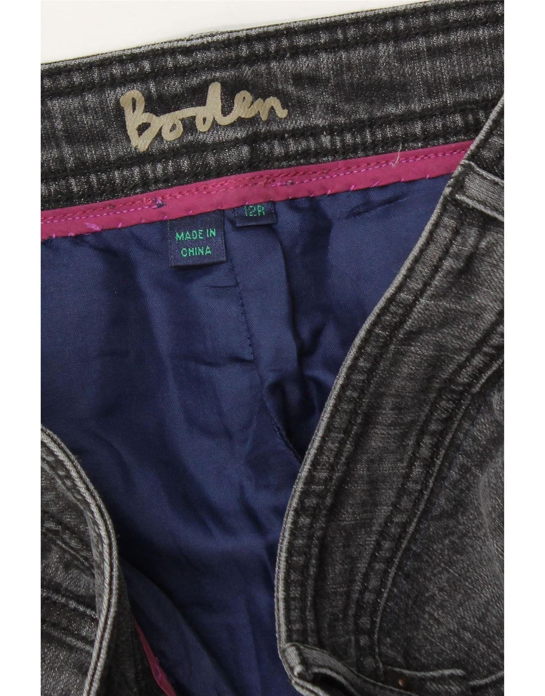BODEN Womens Denim Skirt UK 12 Medium W30 Grey