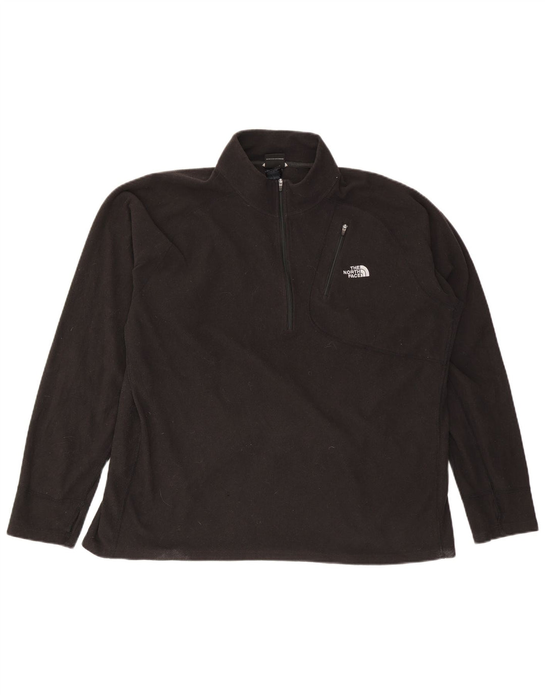 The North Face Mens Zip Neck Fleece Jumper 2XL Black Polyester
