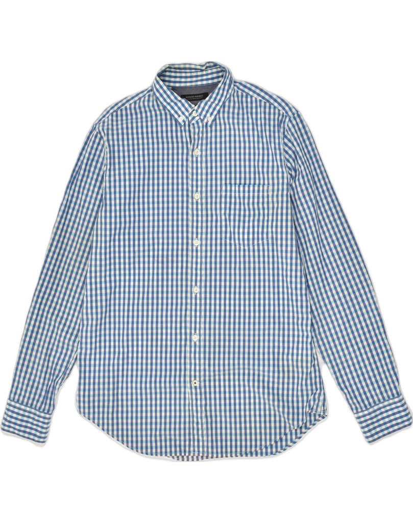 BANANA REPUBLIC Mens Camden Fit Shirt Medium Blue Check Cotton | Vintage Banana Republic | Thrift | Second-Hand Banana Republic | Used Clothing | Messina Hembry 