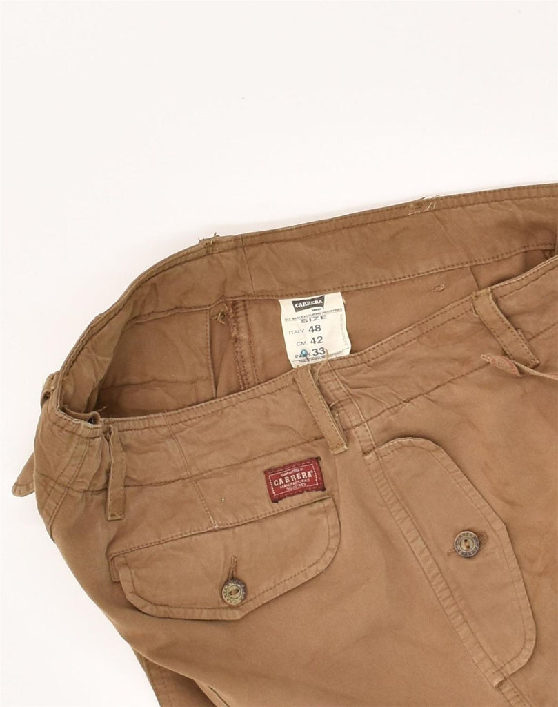 CARRERA Mens Straight Cargo Trousers W33 L29  Brown Cotton | Vintage Carrera | Thrift | Second-Hand Carrera | Used Clothing | Messina Hembry 