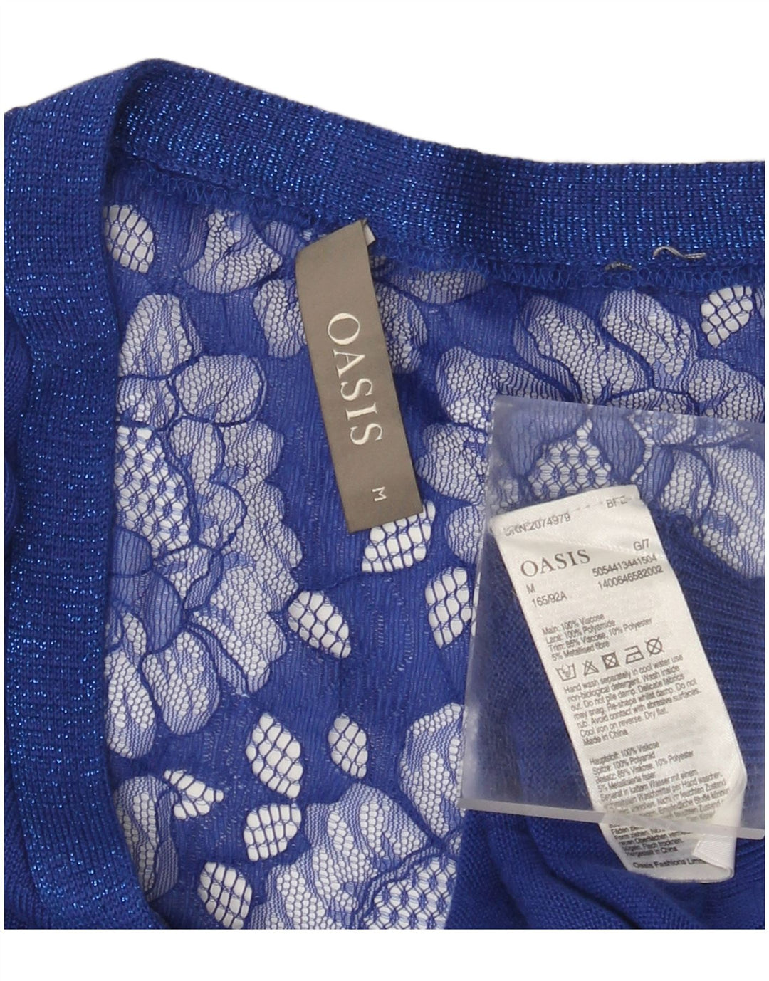 Oasis Womens Batwing Blouse Top UK 14 Medium Blue Floral Viscose