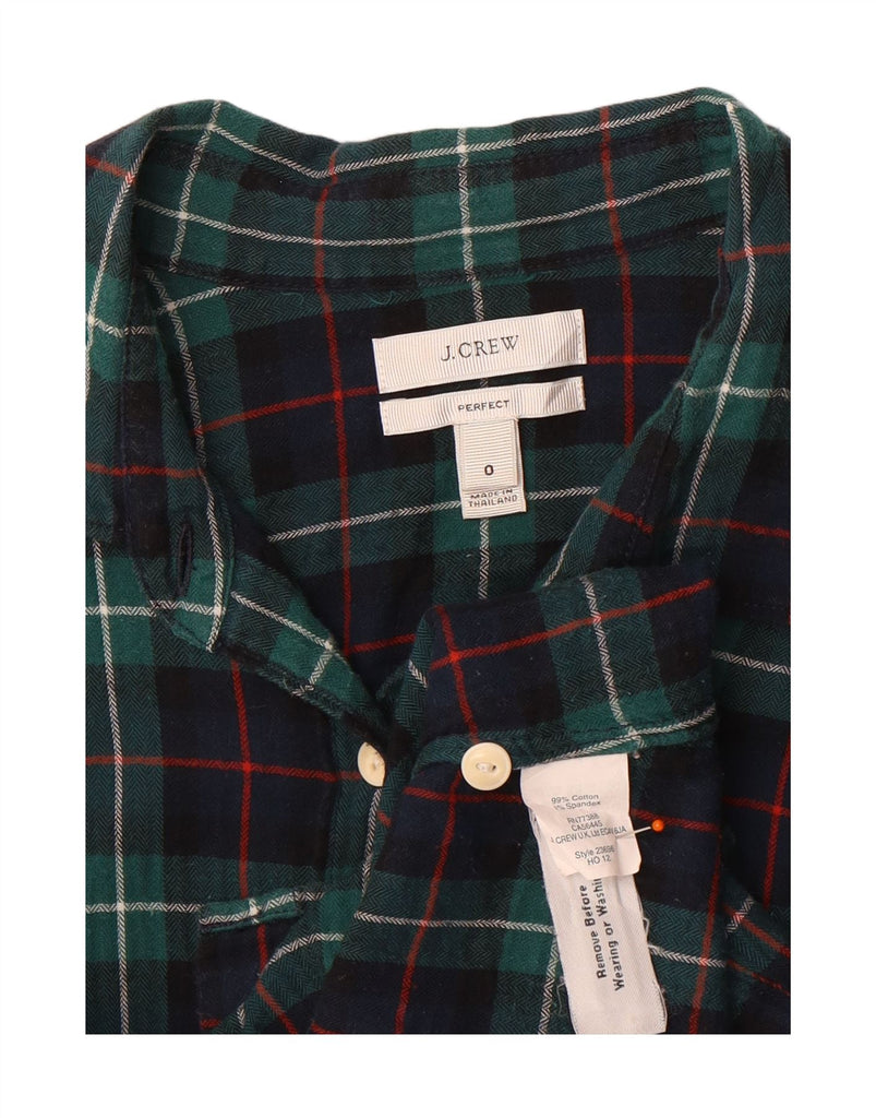 J. CREW Womens Flannel Shirt US 0 XS Green Check Cotton Vintage J. Crew and Second-Hand J. Crew from Messina Hembry 