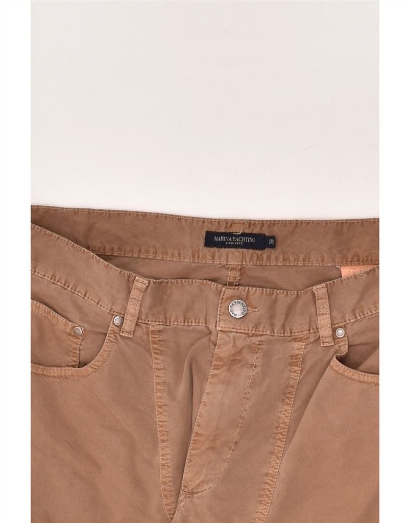 MARINA YACHTING Mens Slim Casual Trousers W38 L32  Brown Cotton | Vintage Marina Yachting | Thrift | Second-Hand Marina Yachting | Used Clothing | Messina Hembry 