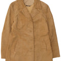 Conbipel Womens Suede Overcoat IT 50 XL Beige Leather