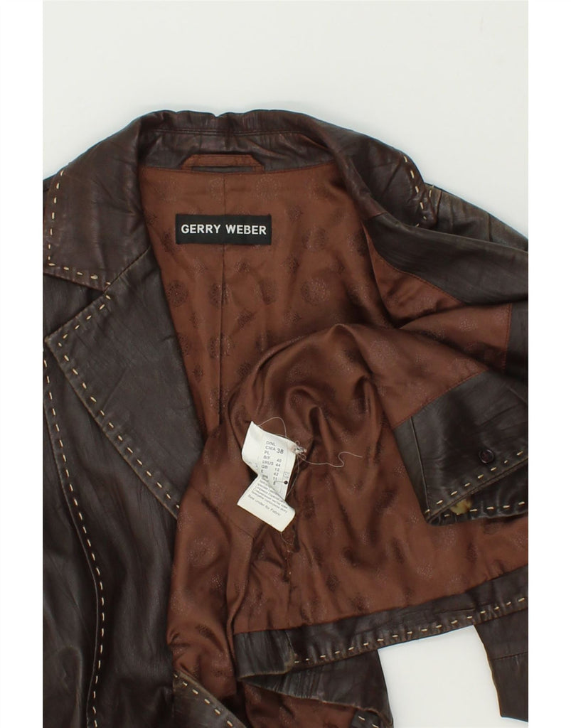 GERRY WEBER Womens Leather Jacket UK 12 Medium Brown Leather Vintage Gerry Weber and Second-Hand Gerry Weber from Messina Hembry 