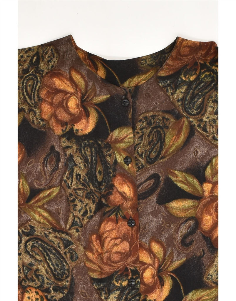 VINTAGE Womens Shirt Blouse UK 16 Large Brown Floral | Vintage Vintage | Thrift | Second-Hand Vintage | Used Clothing | Messina Hembry 