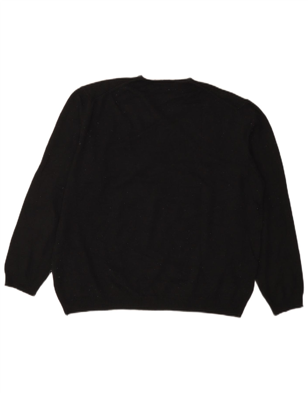 Zara Mens V-Neck Jumper Sweater Medium Black Wool