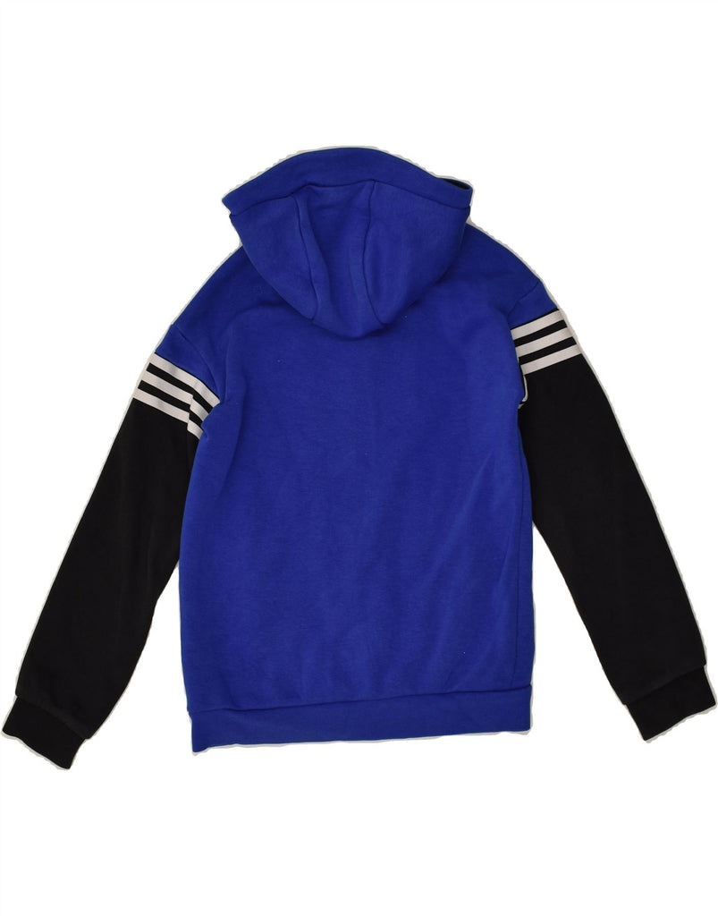 ADIDAS Boys Graphic Zip Hoodie Sweater 9-10 Years Blue Cotton | Vintage Adidas | Thrift | Second-Hand Adidas | Used Clothing | Messina Hembry 