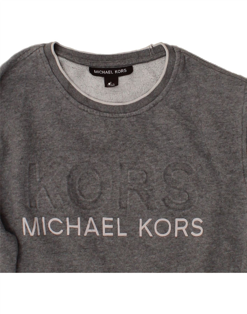 MICHAEL KORS Mens Graphic Sweatshirt Jumper Small Grey Vintage Michael Kors and Second-Hand Michael Kors from Messina Hembry 