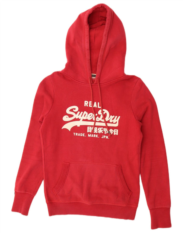 Superdry Mens Graphic Hoodie Jumper Small Red Cotton