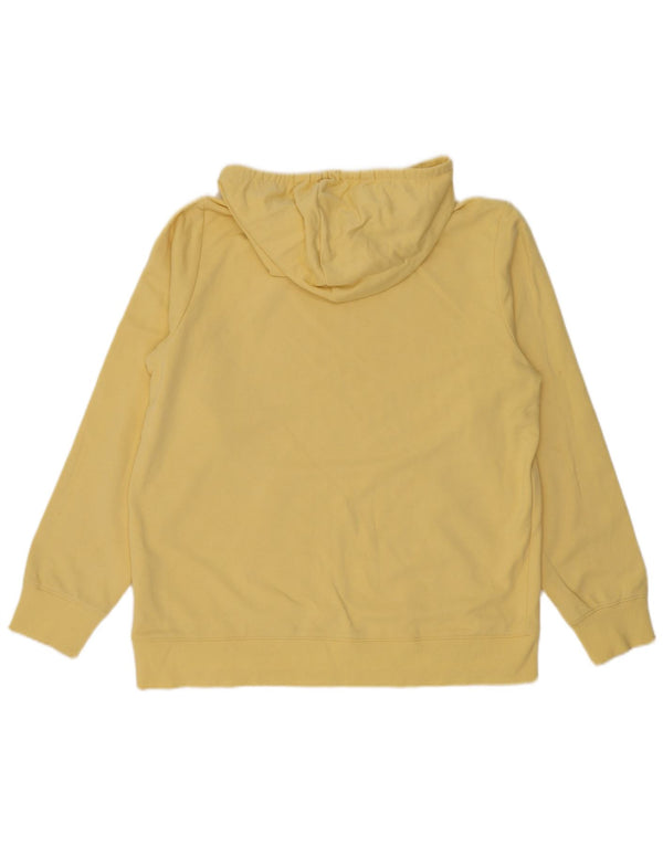 Champion Womens Graphic Hoodie Jumper UK 20 2XL Yellow Cotton