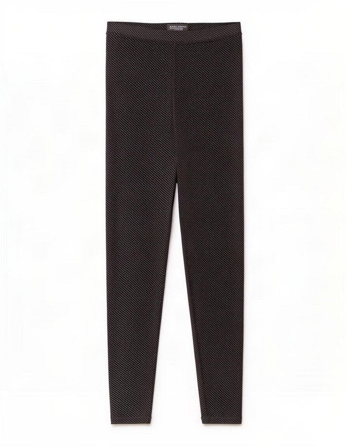 Zara Womens Leggings UK 8 Small Black Spotted Polyester