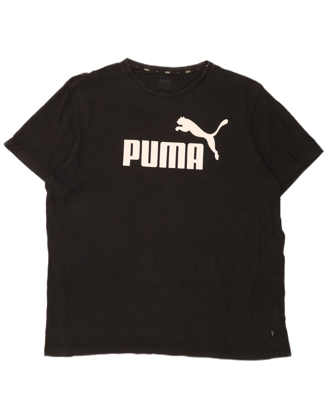 PUMA Mens Graphic T-Shirt Top 2XL Black Cotton