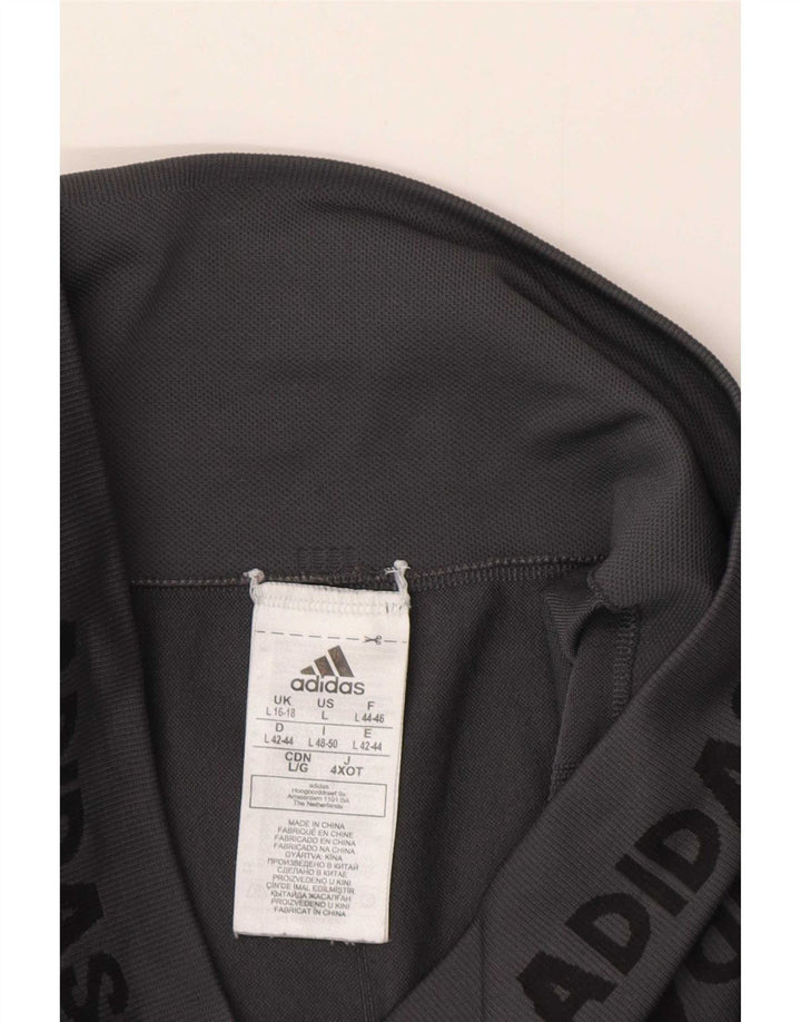 Adidas Womens Graphic Leggings UK 16/18 Large Grey Polyester