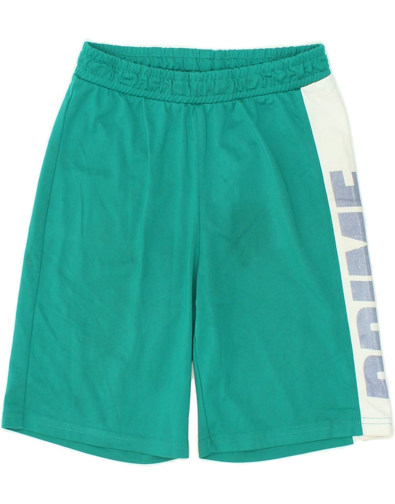 BENETTON Boys Graphic Sport Shorts 11-12 Years Green Colourblock Polyester Vintage Benetton and Second-Hand Benetton from Messina Hembry 