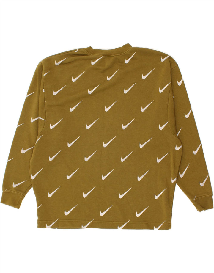 NIKE Mens Loose Fit Graphic Sweatshirt Jumper Small Khaki Cotton Vintage Nike and Second-Hand Nike from Messina Hembry 
