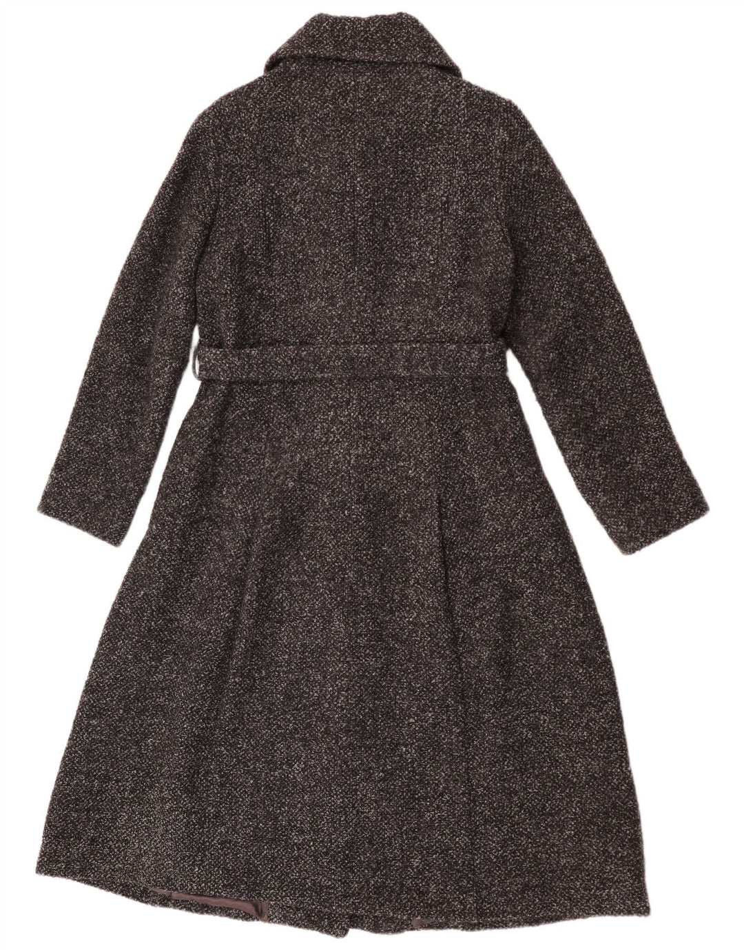 Massimo Dutti Womens Overcoat EU 40 Medium Grey Flecked Viscose