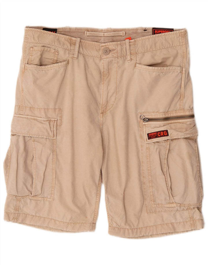 Superdry Mens Cargo Shorts W34 Large  Beige Cotton