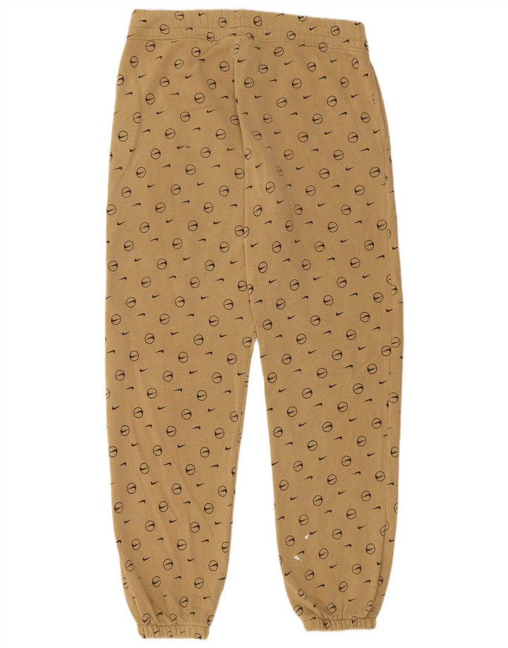 Nike Mens Graphic Tracksuit Trousers Joggers Small Beige Geometric