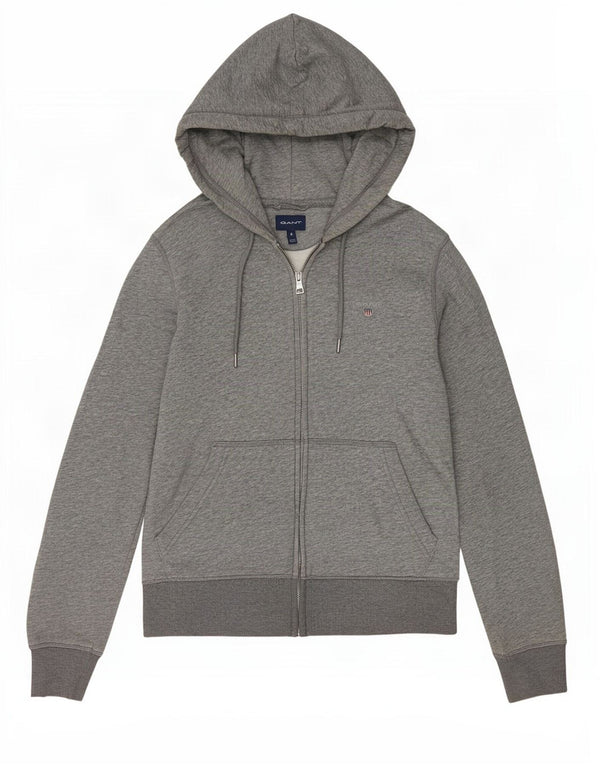 Gant Mens Zip Hoodie Sweater Small Grey Cotton