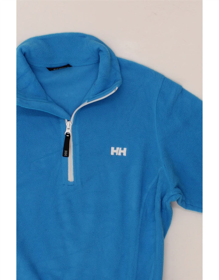 HELLY HANSEN Mens Zip Neck Fleece Jumper Small Blue Polyester Vintage Helly Hansen and Second-Hand Helly Hansen from Messina Hembry 