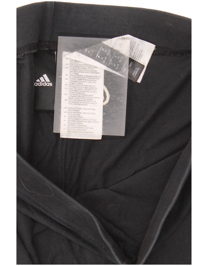 Adidas Womens Graphic Leggings UK 12 Medium Black Cotton