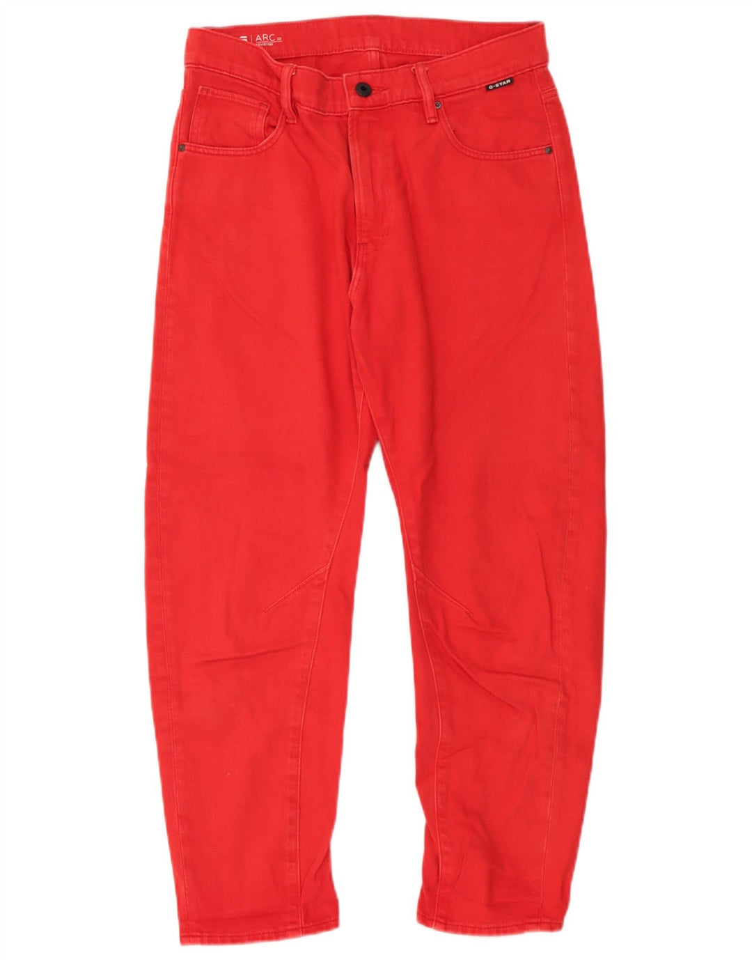G-Star Mens 3D Arc Cropped Jeans W25 L25 Red Cotton