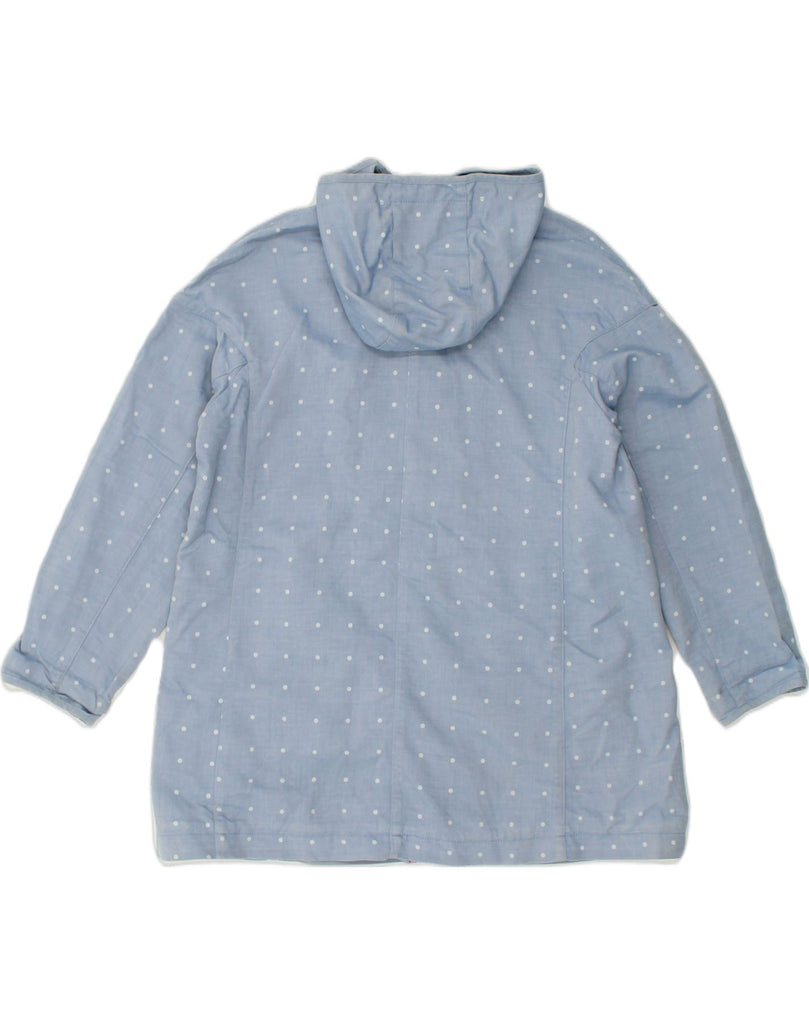 JOULES Womens Hooded Bomber Jacket UK 14 Large  Blue Polka Dot Cotton | Vintage Joules | Thrift | Second-Hand Joules | Used Clothing | Messina Hembry 