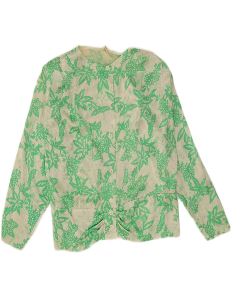 VINTAGE Womens 2 Piece Skirt Set IT 42 Medium W26  Green Floral Viscose Vintage Vintage and Second-Hand Vintage from Messina Hembry 