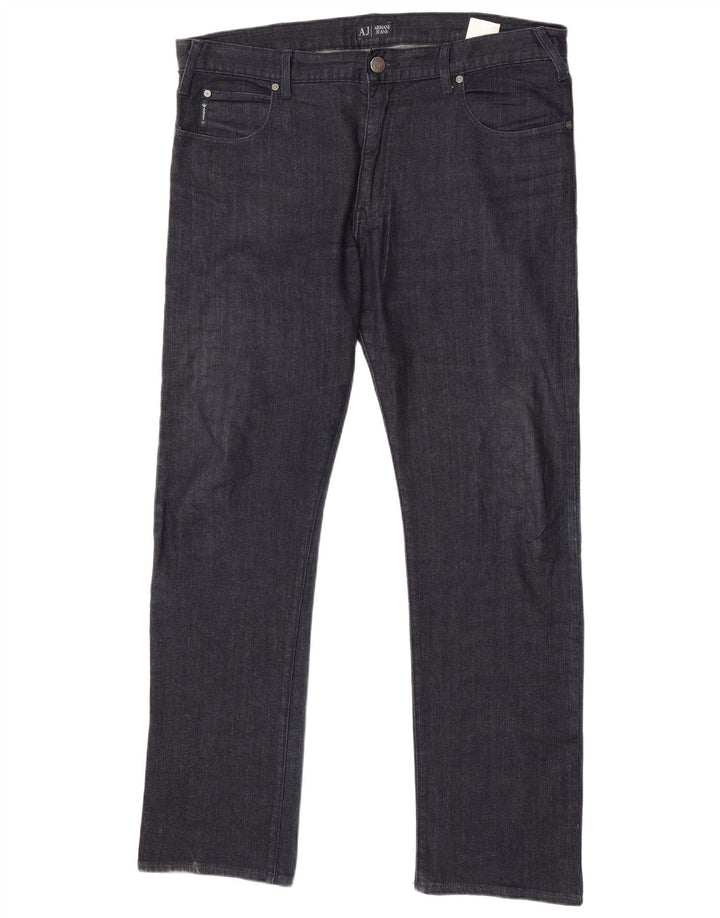 ARMANI Mens Straight Jeans W40 L34 Navy Blue Cotton