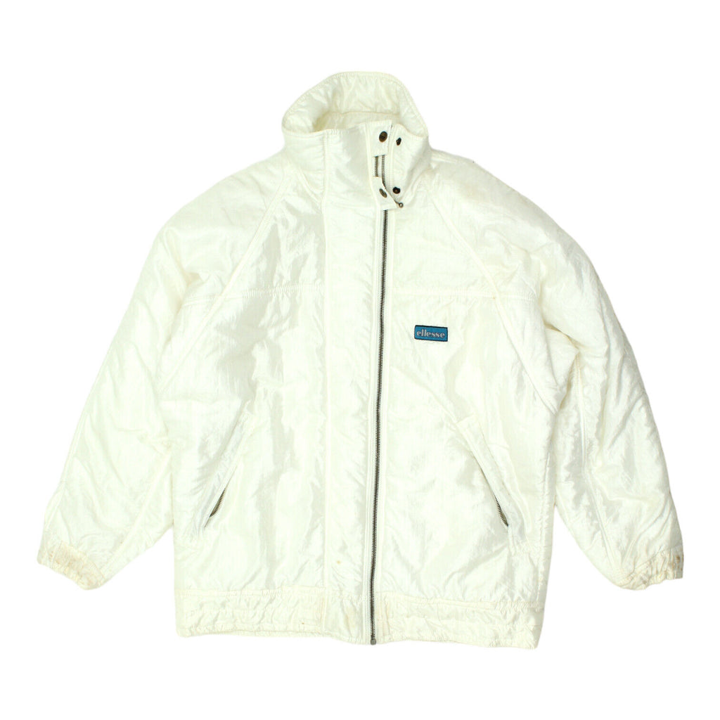 Ellesse Womens White Nylon Ski Jacket | Vintage Winter Sportswear Snow Coat VTG | Vintage Messina Hembry | Thrift | Second-Hand Messina Hembry | Used Clothing | Messina Hembry 