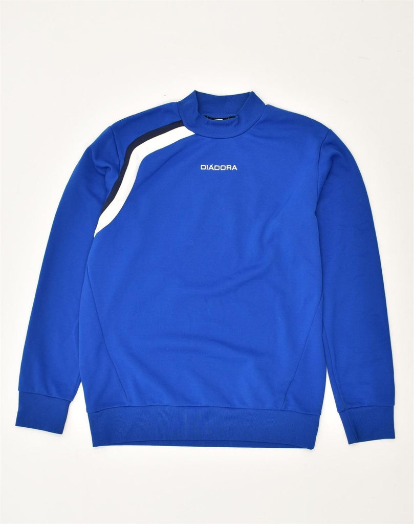 DIADORA Mens Graphic Sweatshirt Jumper Large Blue Polyester | Vintage Diadora | Thrift | Second-Hand Diadora | Used Clothing | Messina Hembry 