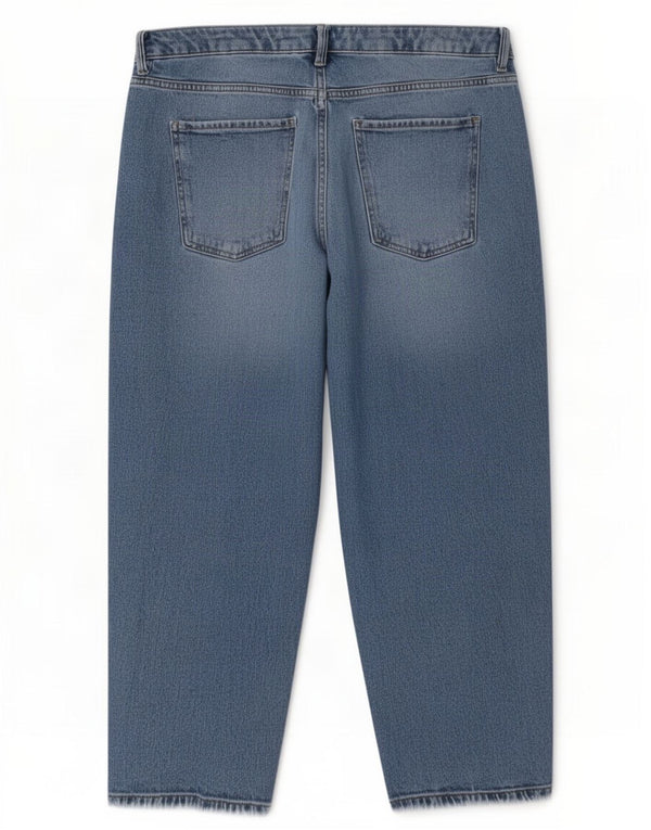 Marks & Spencer Womens Carrot Capri Jeans UK 18 XL W38 L24 Blue Cotton