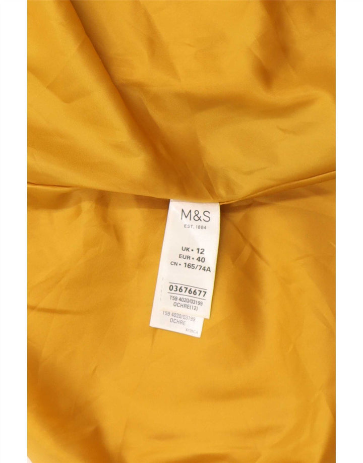 Marks & Spencer Womens Midi Skirt UK 12 Medium W30 Yellow Polyester