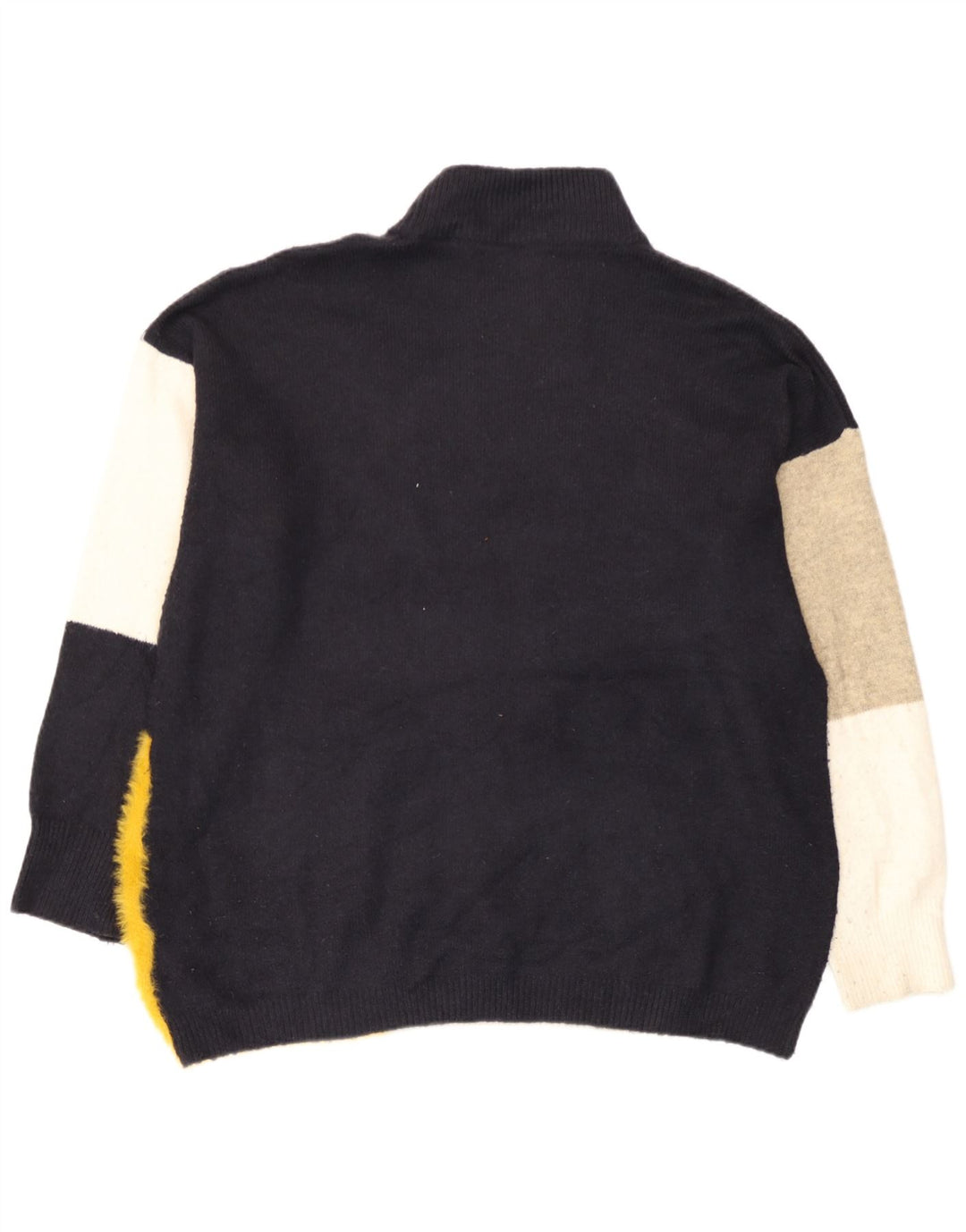 Marks & Spencer Mens Turtle Neck Jumper Sweater Large Navy Blue Colourblock